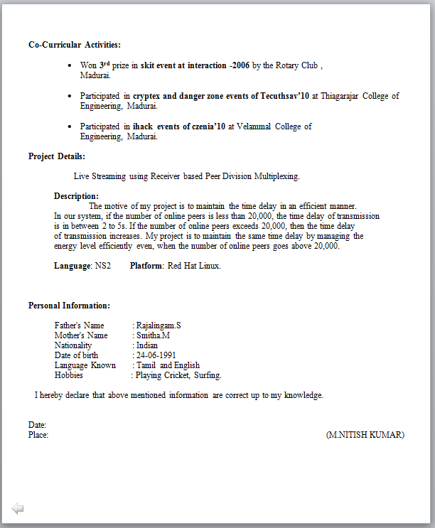 Free sample resume for lecturer